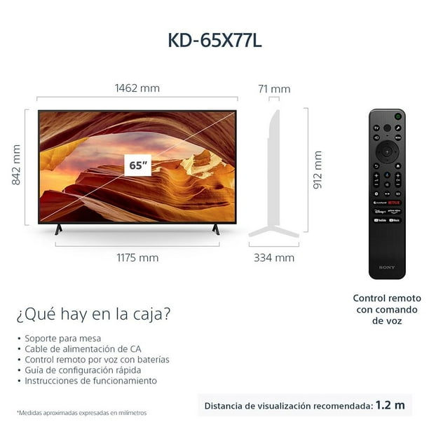 Instrucciones para el televisor SONY XR65X90L de 65 pulgadas 4K