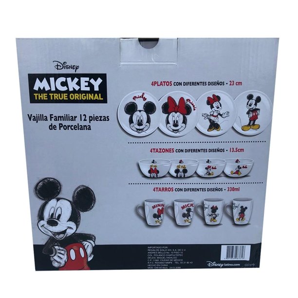 Vajilla Mickey y Minnie 12 Piezas - PiquioMart