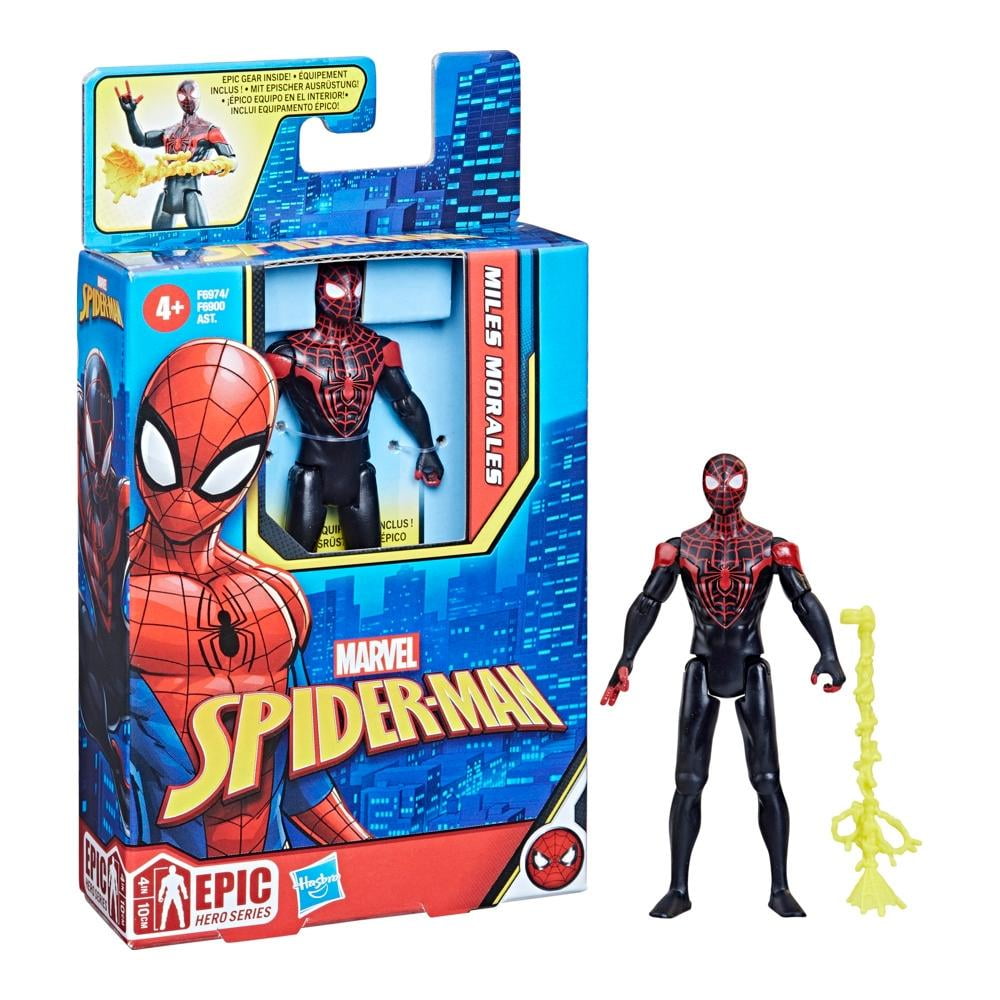 Figura de acción Hasbro Marvel Spiderman Epic Hero Series Miles Morales con accesorio escala de 10 cm