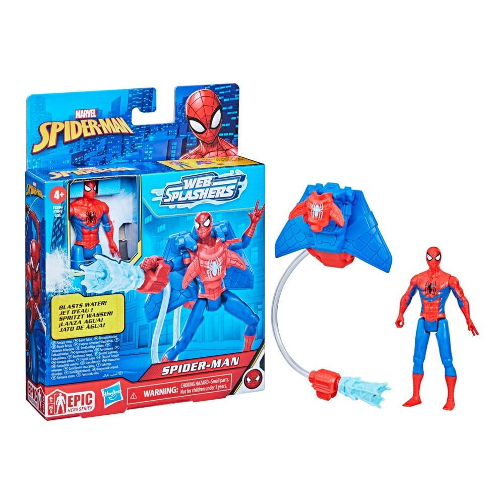 Figura de acción Hasbro Marvel Spiderman Web Splashers con mochila acuática para niños a partir de 4 años