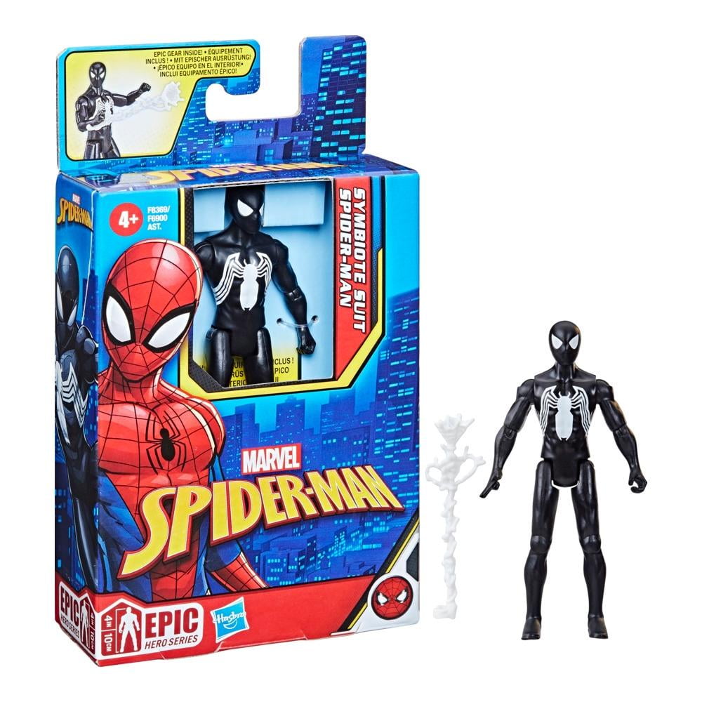 Figura de acción Hasbro Marvel Spiderman traje con el diseño negro clásico de los simbiontes a partir de 4 años