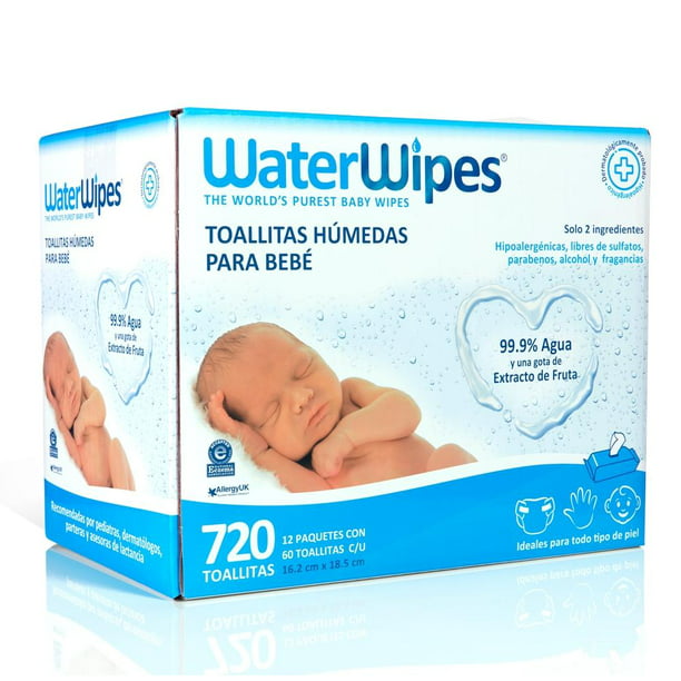 WaterWipes Toallitas húmedas Originales para Bebés, Sin Plástico, 720