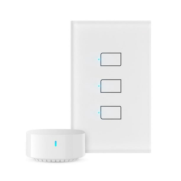 Interruptor Inteligente WiFi Triple 3 Botones Blanco