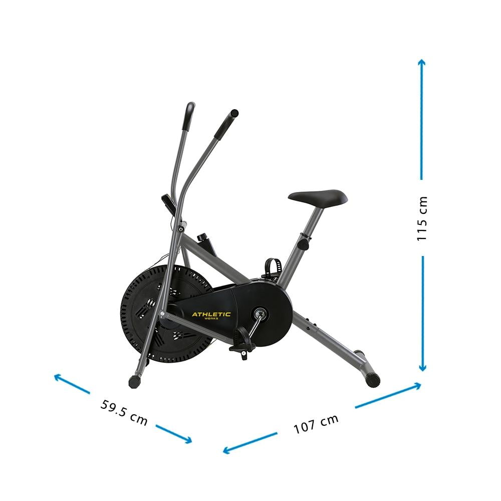 Bicicleta estática plegable Athletic MTDP-2950-2S tradicional color negro y  amarillo