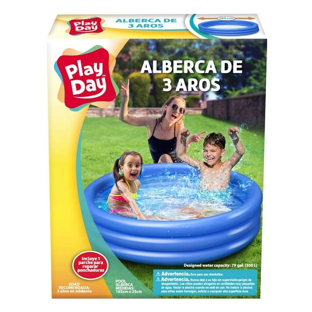 Alberca Play Day Inflable 3 Aros 65 Pulgadas Azul | Walmart