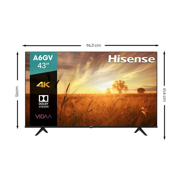 Pantalla 43 Pulgadas Hisense LED Google TV 4K Ultra HD 43A6H