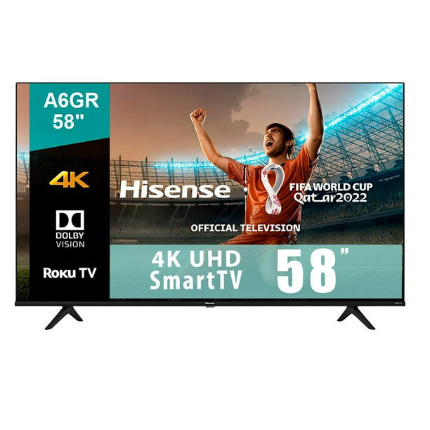 Television Hisense 58 Pulgadas 4K, Ultra HD, Smart Roku TV (Reacondicionado)