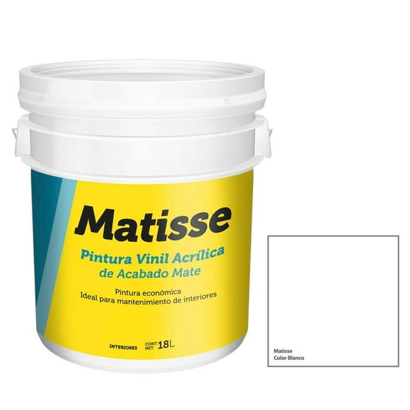 Pintura Vinil Acrílica Meridian Matisse Blanco Mate 18 L