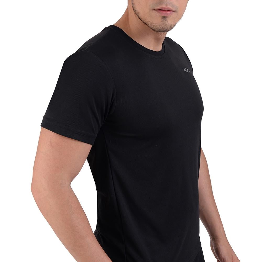 Playera negra discount cuello redondo hombre