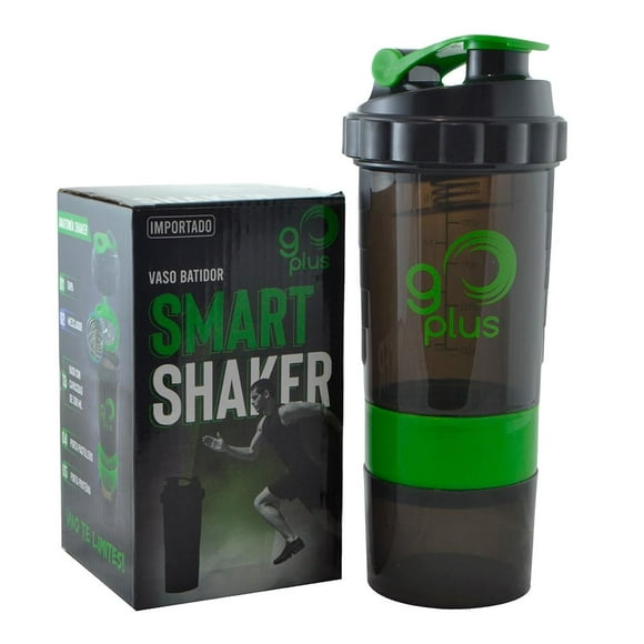 smart shaker go plus vaso batidor negro con verde