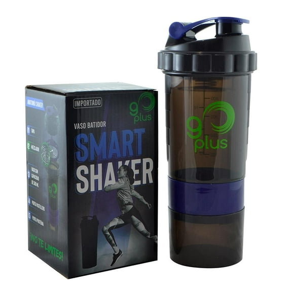 smart shaker go plus vaso batidor negro con azul