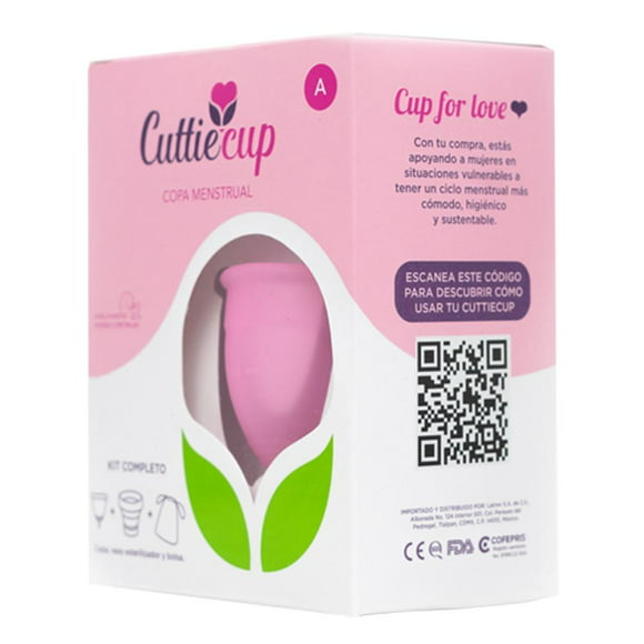 copa menstrual a cuttiecup kit completo copa vaso esterilizador y bolsa