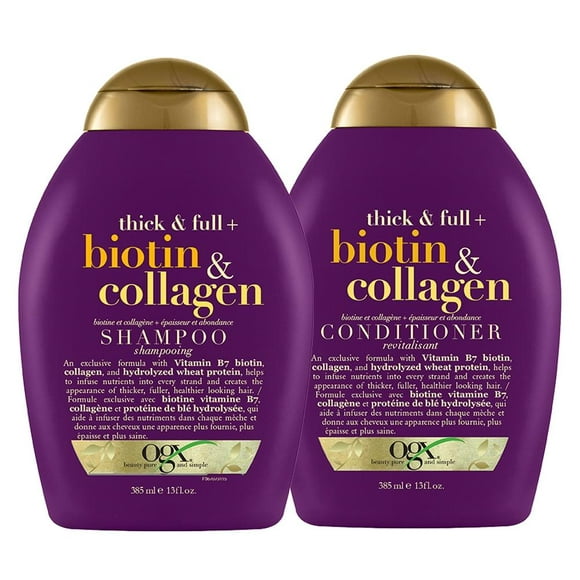 pack de shampoo y acondicionador ogx biotina y colageno 385 ml cu