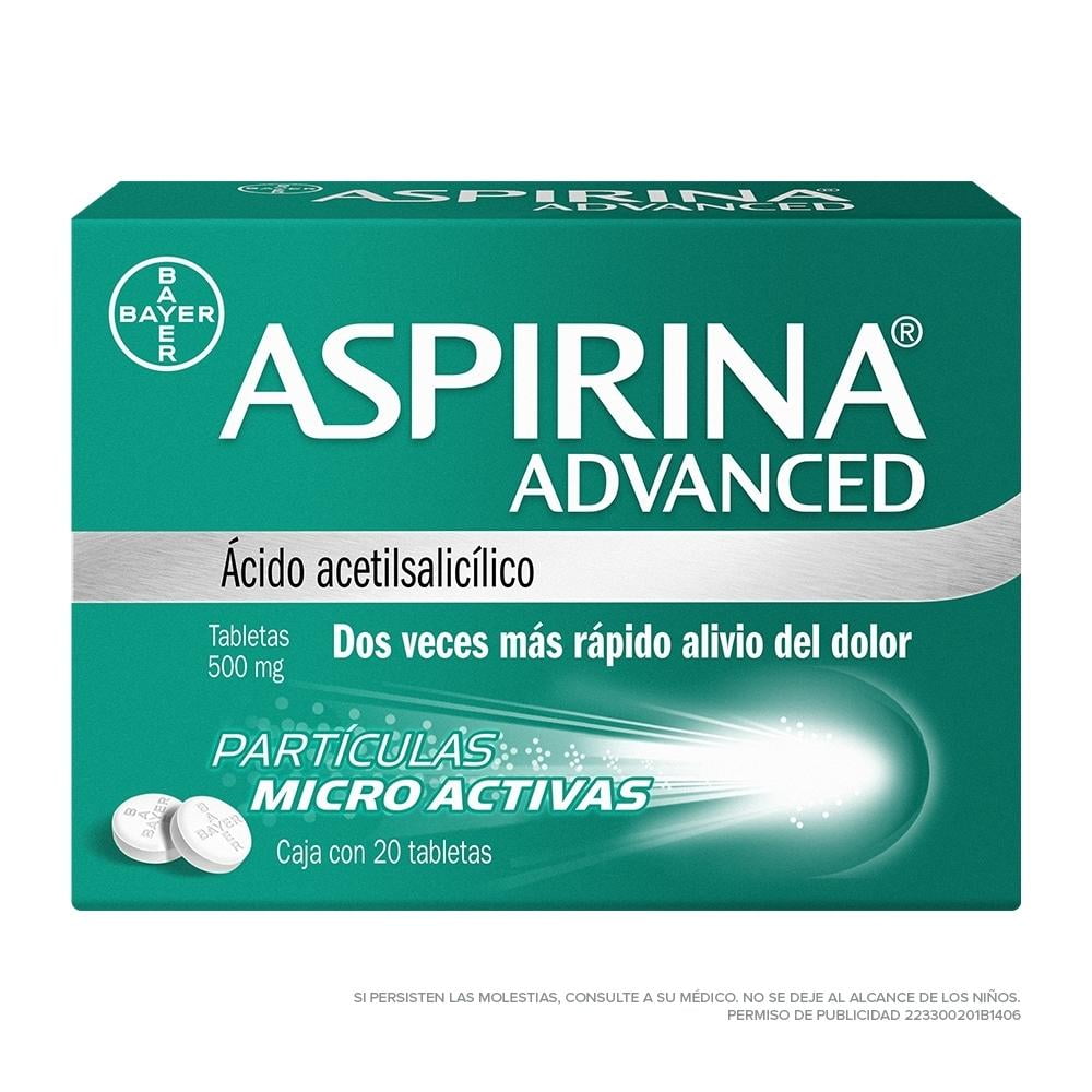Analgésico Aspirina Advanced tabletas mg Walmart