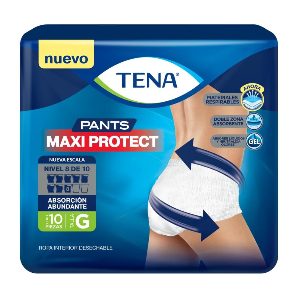 Ropa desechable Tena pants maxi protect talla XG 10 pzas | Walmart