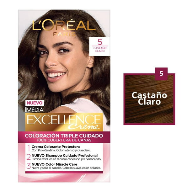 planes Dónde Discriminación sexual Tinte para cabello L'Oréal Imédia Excellence 5 castaño claro | Walmart