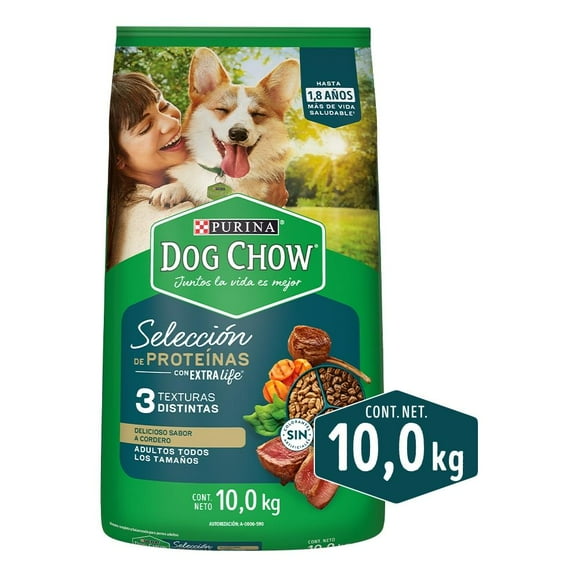 croqueta para perro purina dog chow adulto cordero 10kg