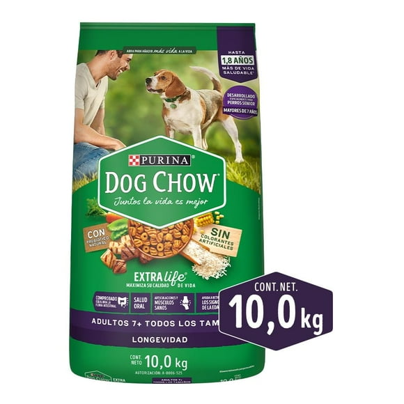 croqueta para perro purina dog chow longevidad 10kg