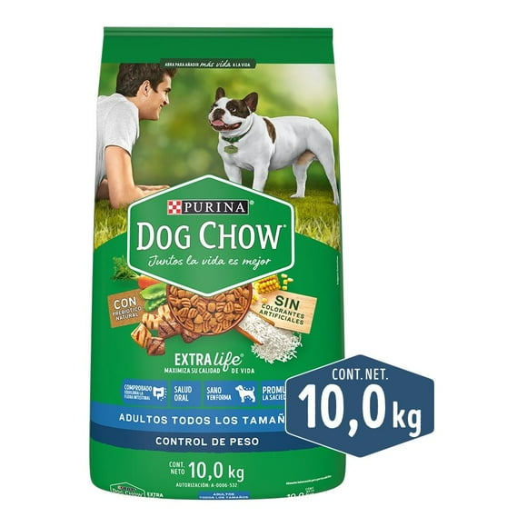 croqueta para perro purina dog chow adulto control de peso 10kg