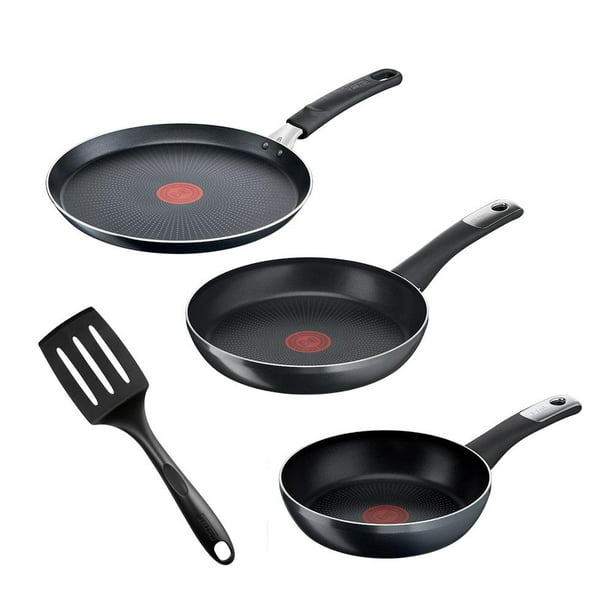 Tefal Juego de 2 piezas de acero inoxidable, utensilios de cocina de 9.4 in  y 11.0 in, Comfort Max, sartenes, paquete variado, color negro