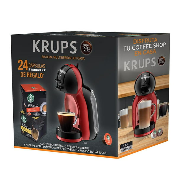 Krups Dolce Gusto Mini Me KP120H - Cafetera de cápsulas, 15 bares de  presión, 0.8L, color cherry & black : : Hogar y cocina