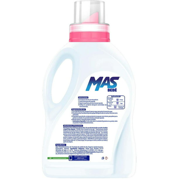 Detergente líquido MAS bebé piel sensible 4.65 l Walmart