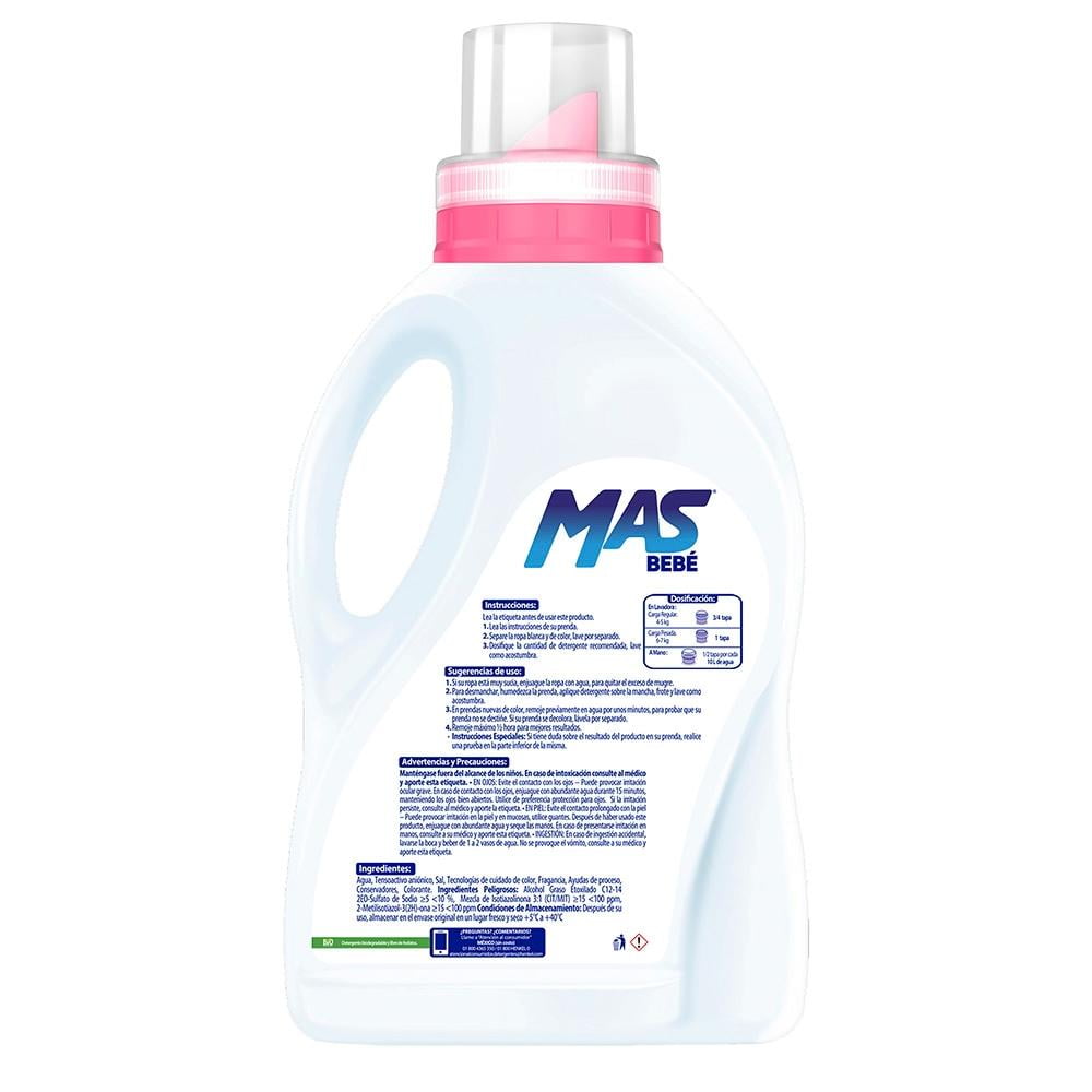tallarines clásico Rana Detergente líquido MAS bebé piel sensible 1.83 l | Walmart