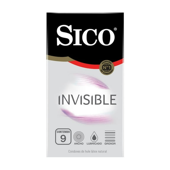 Condones Sico Invisible ultra delgado 9 pzas