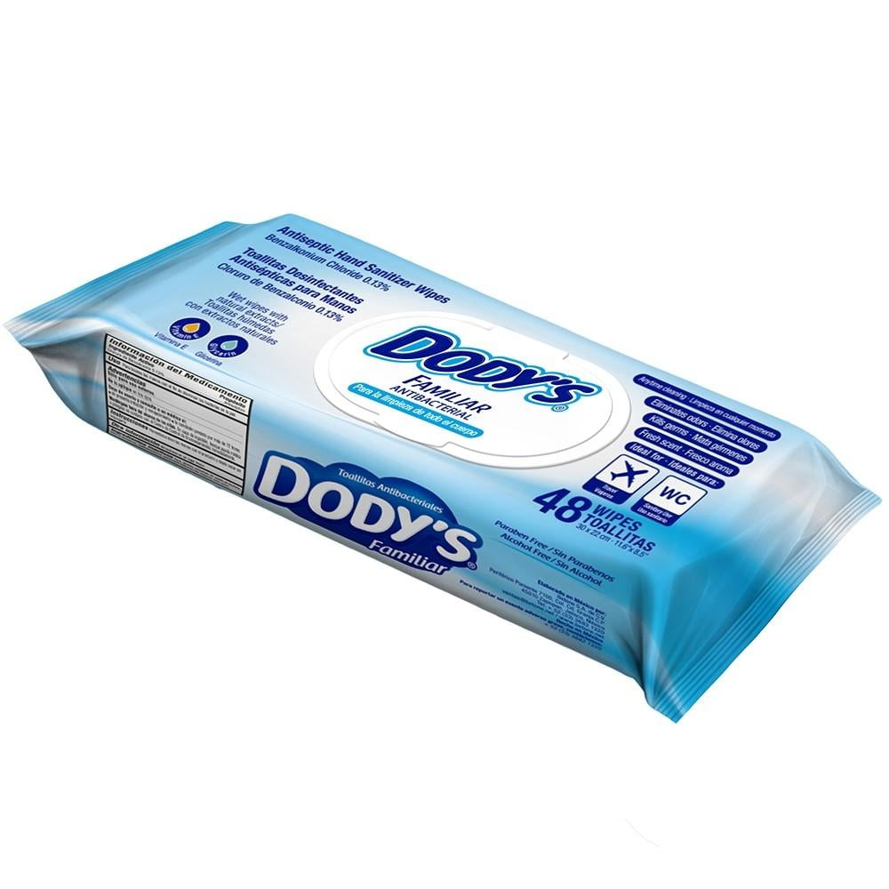 Toallas Húmedas Dody's Familiar Antibacteriales para Adulto, 48 pzas.