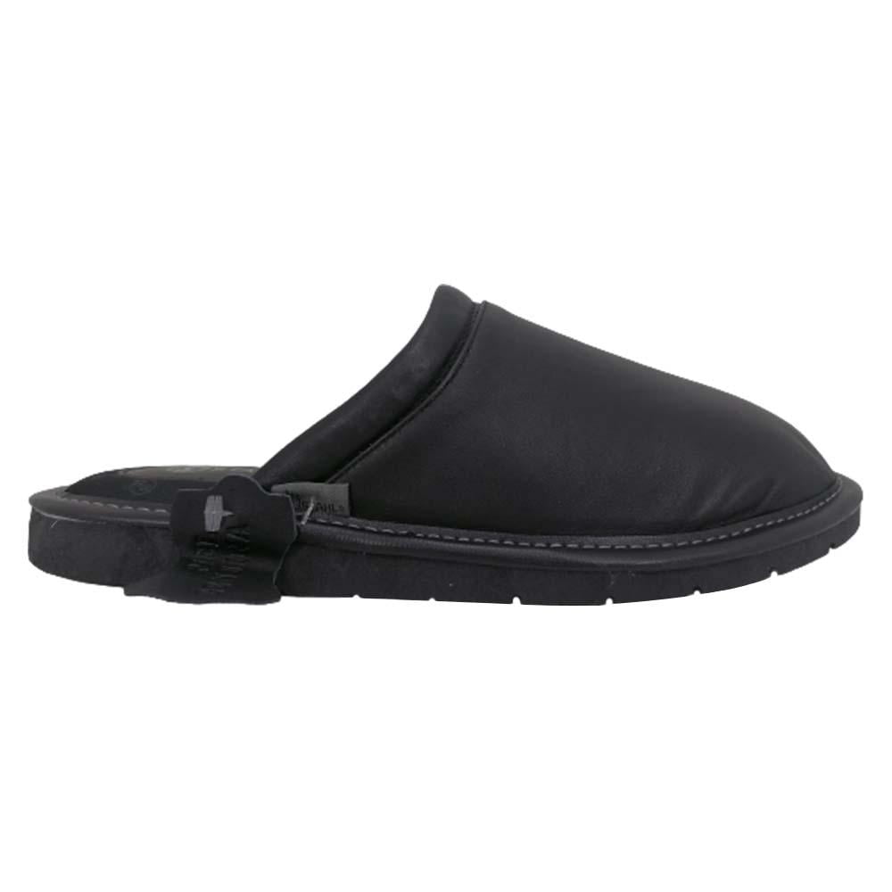 PANTUFLA PARA HOMBRE Stahl 1808 NEGRO, PIEL BORREGO.