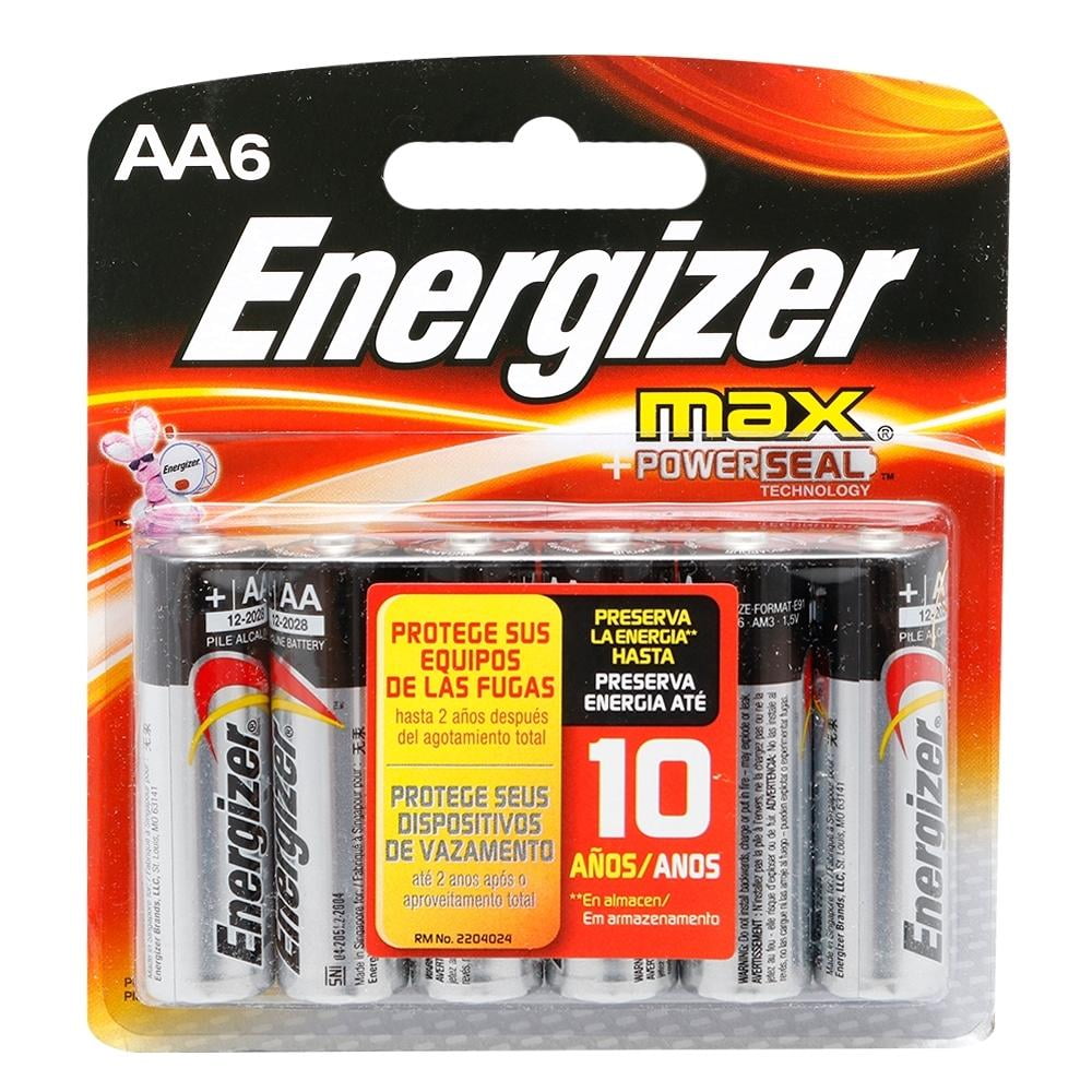 Leonardoda equilibrado Moda Pilas Energizer Max AA 1 Paquete de 6 Pzas | Walmart