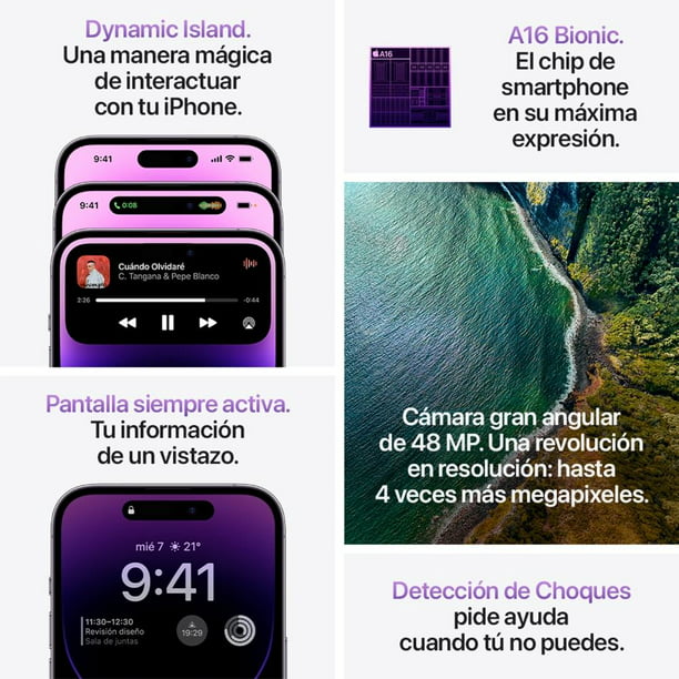 Celular Reacondicionado iPhone 14 Pro 128GB - Morado (E-Sim), Apple