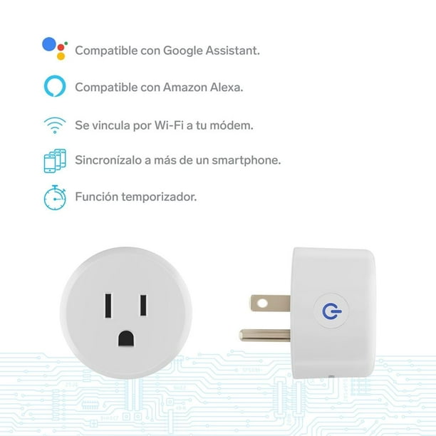 15 Amp Outdoor Alexa/Google Assistant Compatible Plug -in Smart Wi-Fi Dual Outlet Wall Plug, No Hub Required (3-pack)