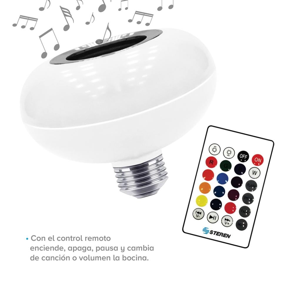 Foco LED RGB decorativo con bocina Bluetooth*, 6,5 W St