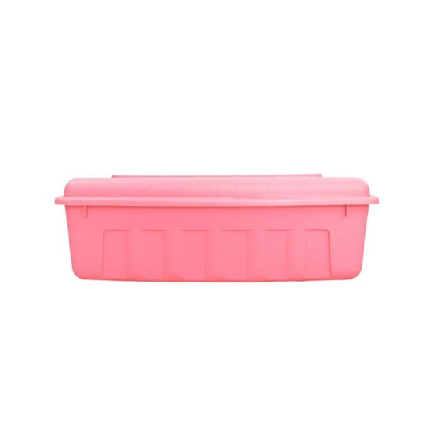 Caja organizadora rosada de 10.5 x 25 x 19.5 cm con tapa