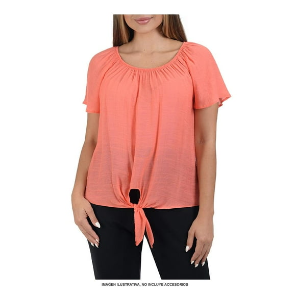 Blusa Simply Basic M220A02012 Talla Eg Coral Campesina Estampada