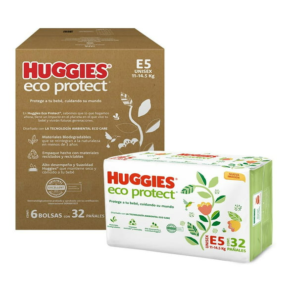 pañal huggies eco protect etapa 5 192 piezas