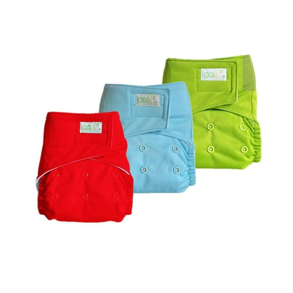 pañal de tela ecológico palu color sólido 3 pack niño unitalla bolsillo velcro