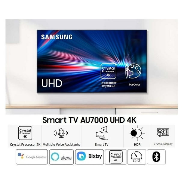 Pantalla Samsung 4K UHD HDR USB Smart TV 70 pulgadas UN-70AU7000