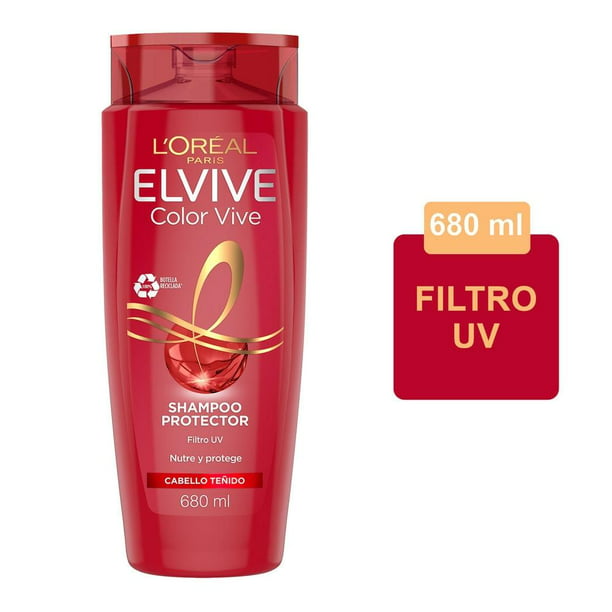 Rendición lo hizo Persona a cargo del juego deportivo Shampoo L'Oréal Elvive color vive filtro UV cabello teñido 680 ml | Walmart