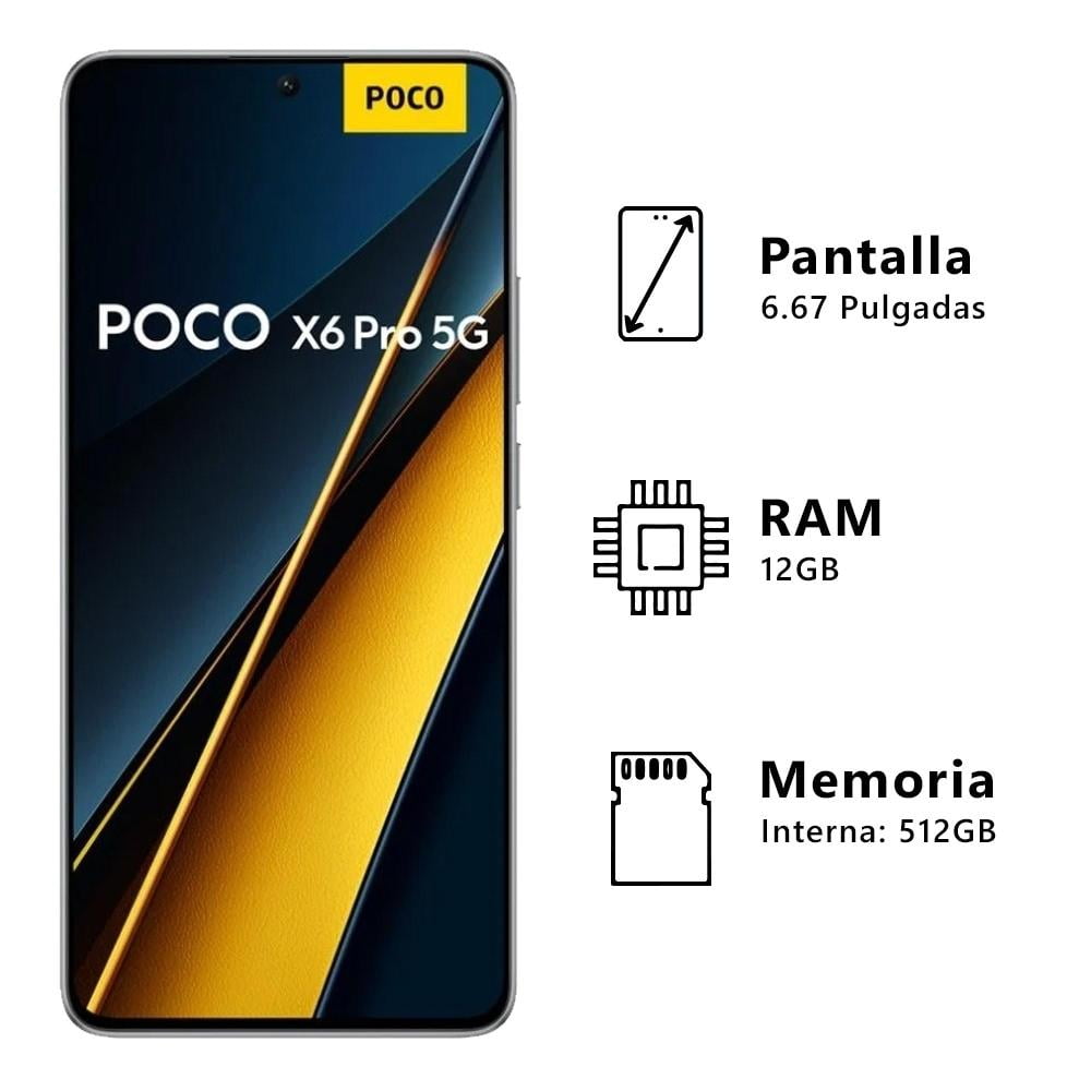 Xiaomi Pocophone Poco X6 Pro 5G Dual SIM 512 GB negro 12 GB RAM