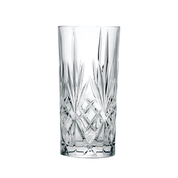 Set De 6 Vasos Para Agua 16oz - De Vidrio Soplado Cristalino