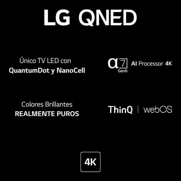  LG - Pantalla LED Nanocell Ultra HD 4K, Negro
