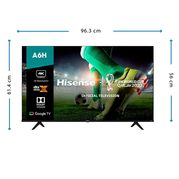 Hisense - Televisión Smart 43A6G de 43 pulgadas con resolución 4K Ultra HD,  con Android, compatibilidad con Alexa