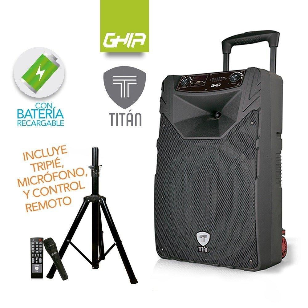 Bafle Amplificado Bocina 15 Pulg Ghia Recargable Ghia Titan | Walmart en  línea