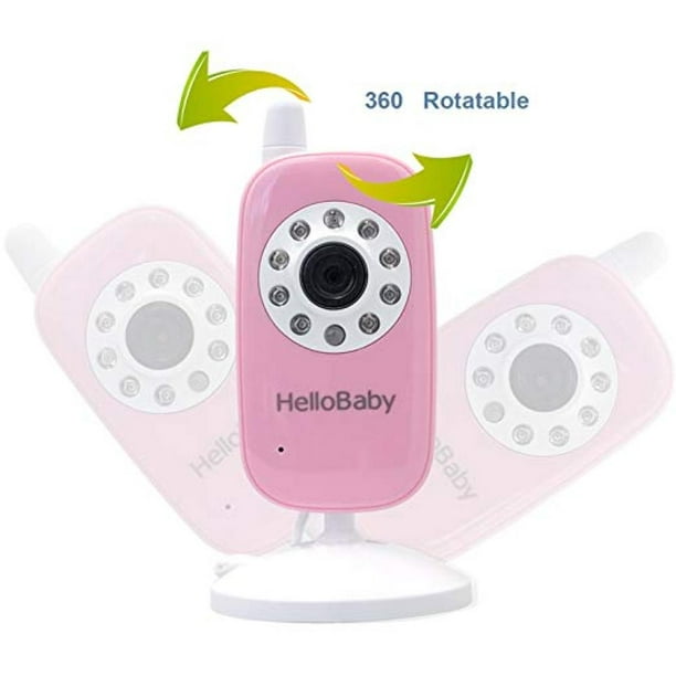 Monitor de video digital para bebés con 1 cámaras Hello Baby HB24 Pink &  White