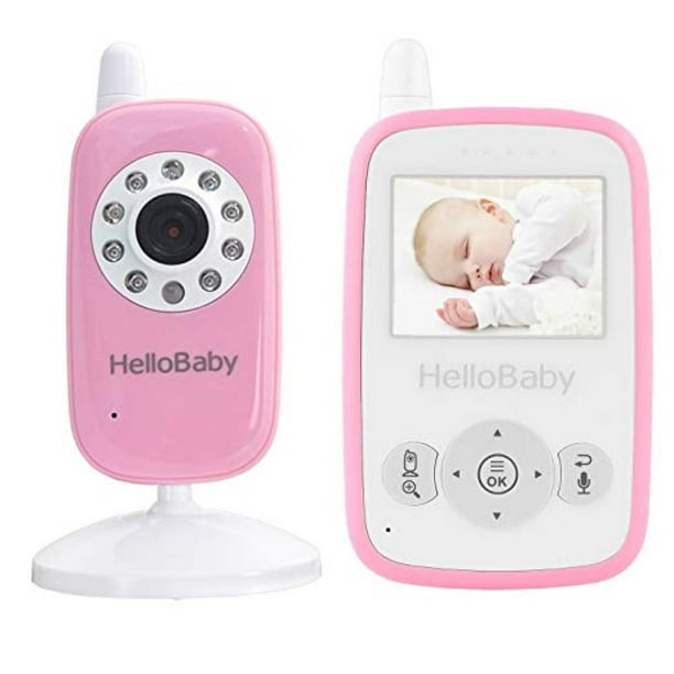 Monitor de video digital para bebés con 1 cámaras Hello Baby HB24 Pink &  White