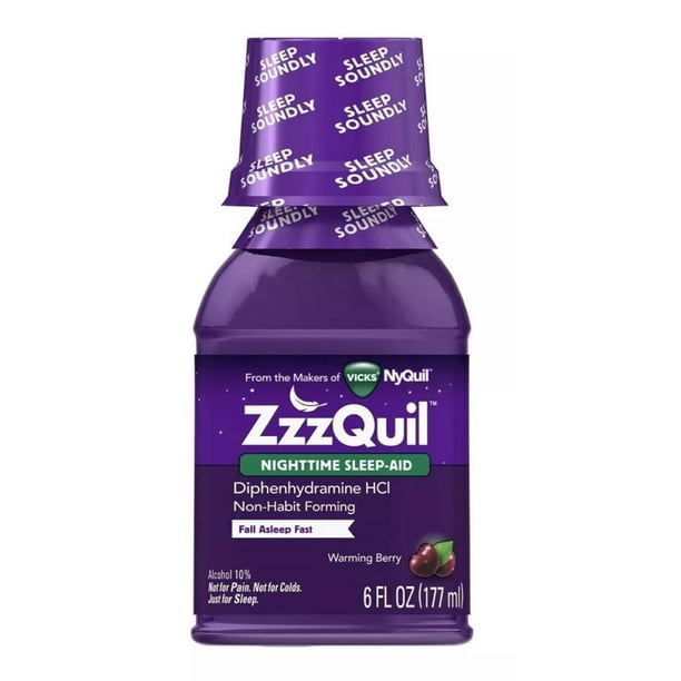 Jarabe para dormir Vicks Zzzquil Nighttime Sleep Aid, Blue Berry de