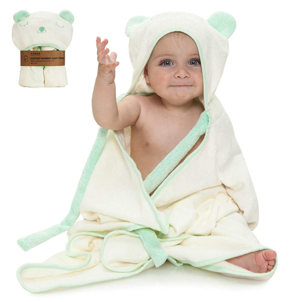  Toalla de bambú para bebé, toalla de baño con capucha