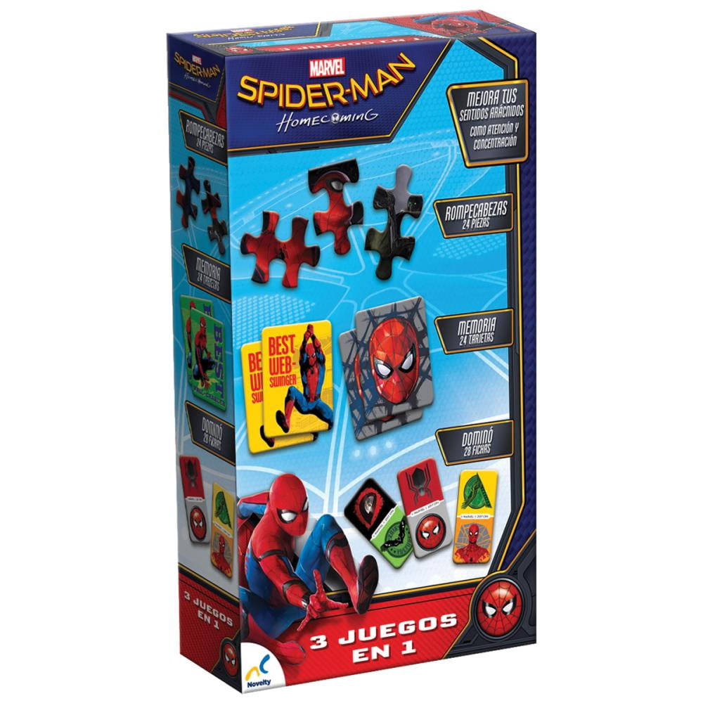 Set de Juegos 3 en 1 Novelty Corp Spiderman Homecoming | Bodega Aurrera ...